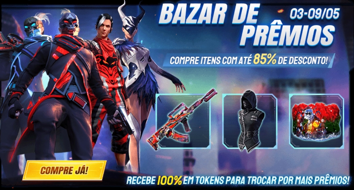 Free Fire: Itens com até 85% de desconto no evento Bazar de Prêmios