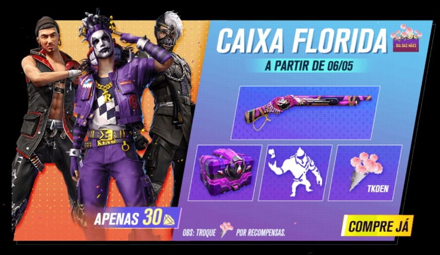 Free Fire recebe Caixa Florida em homenagem ao Dia das Mães