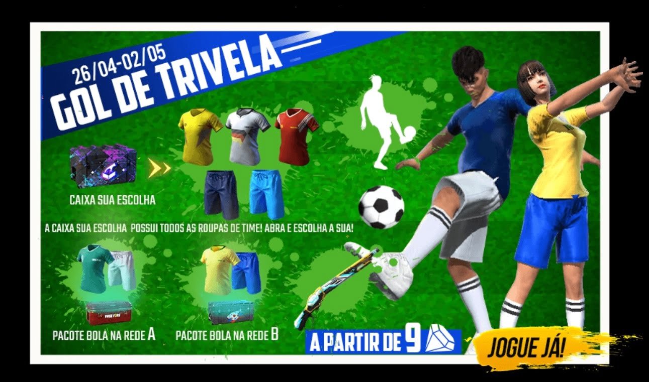 Free Fire: Evento Gol de Trivela traz camisas de time ao jogo
