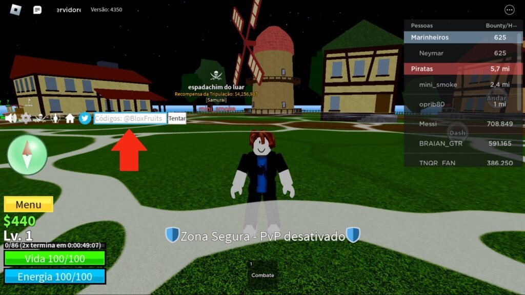 Resgatar códigos do Blox Fruits no Roblox de outrubro 2022