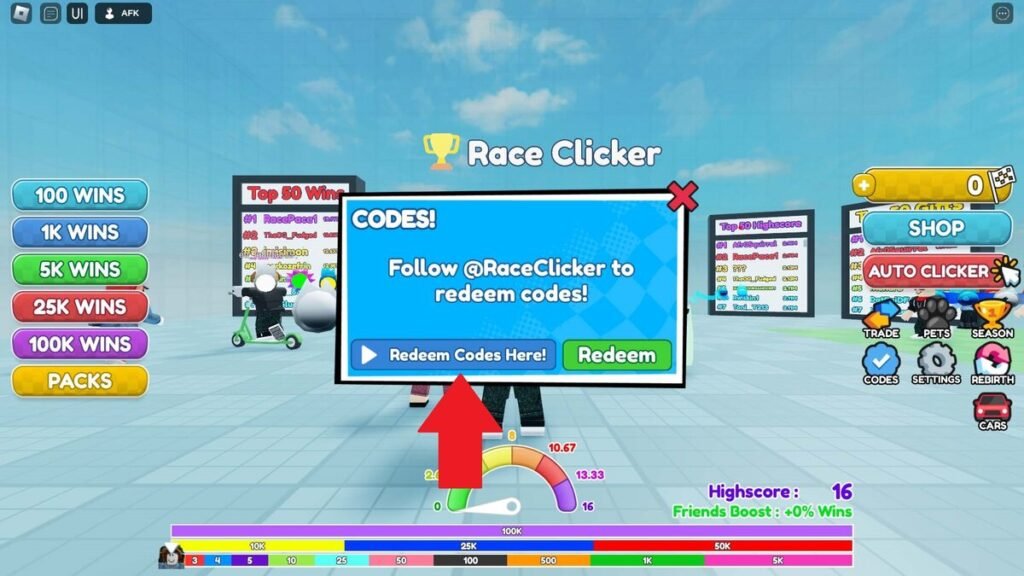 TODOS OS CÓDIGOS DO RACE CLICKER! NOVO CODIGO - (Roblox) 