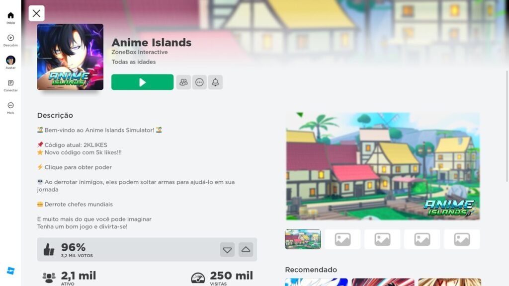 página do jogo