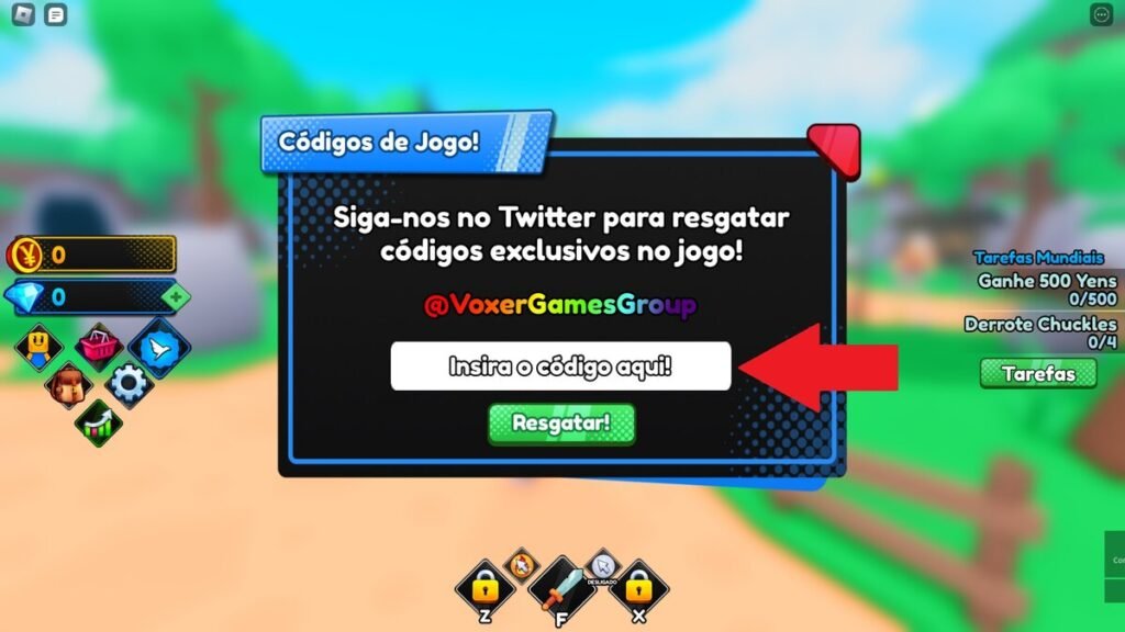 códigos no jogo