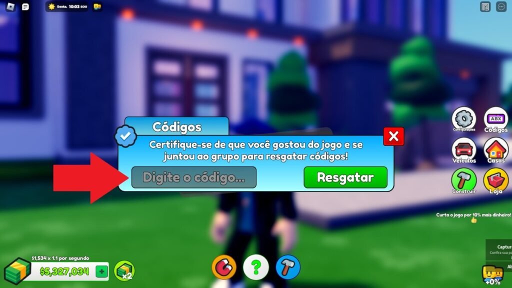 códigos no jogo