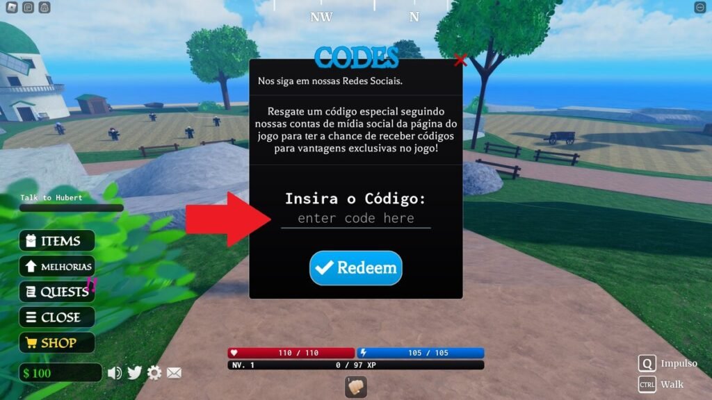 códigos no jogo