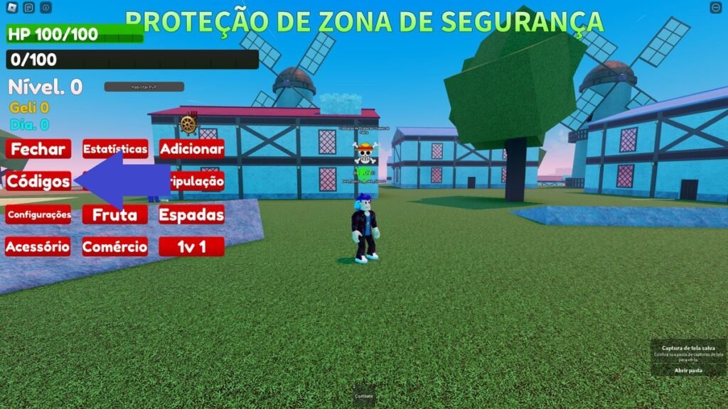 códigos no jogo