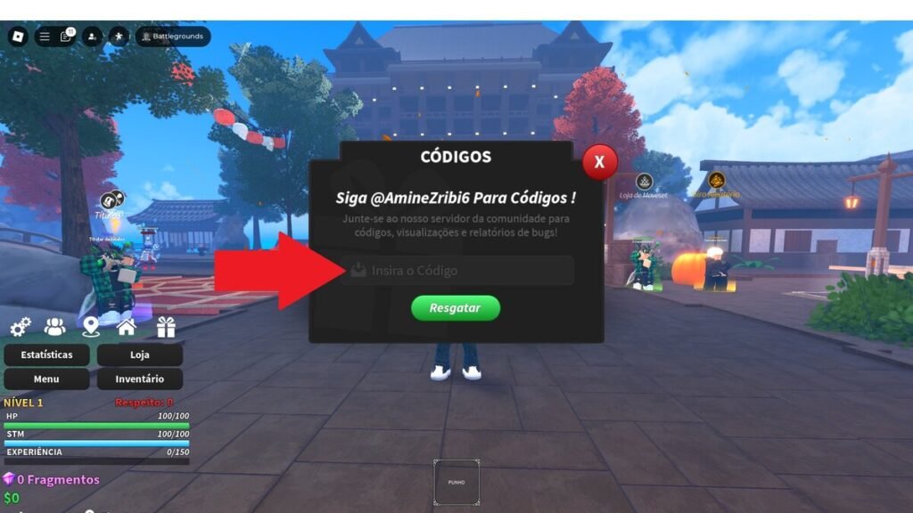 códigos no jogo