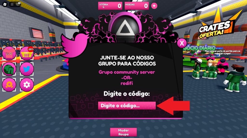 códigos no jogo