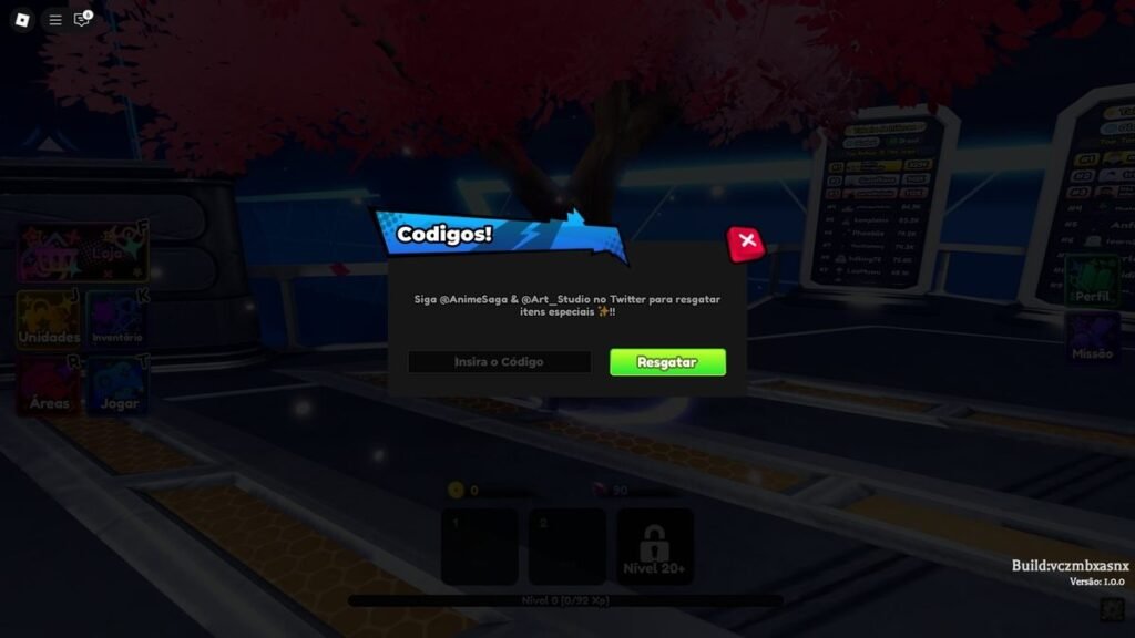 códigos no jogo