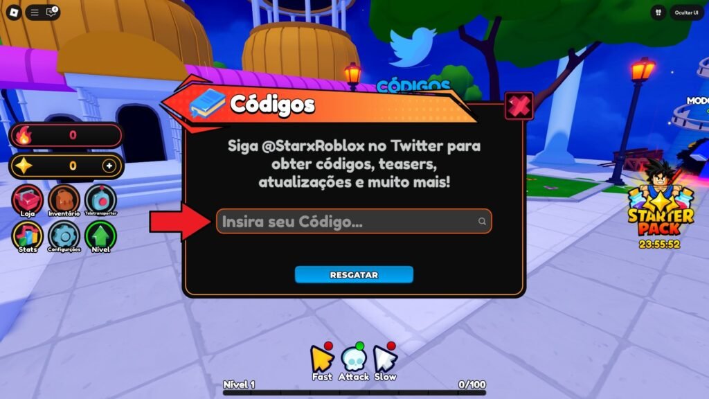 códigos no jogo
