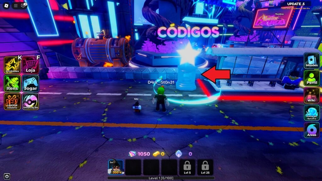 códigos no jogo